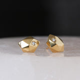 Gold and Diamond Tiny Fragment Earrings