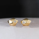 Gold and Diamond Tiny Fragment Earrings