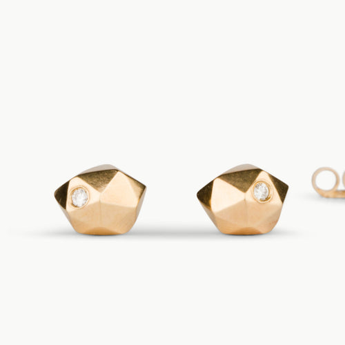 Gold and Diamond Tiny Fragment Earrings