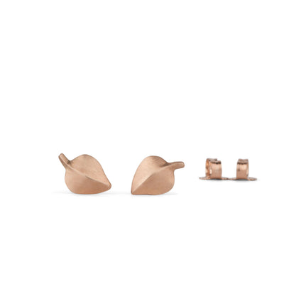 Rose Gold Aspen Leaf Stud Earrings by Corey Egan