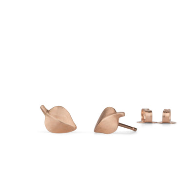 Rose Gold Aspen Leaf Stud Earrings by Corey Egan