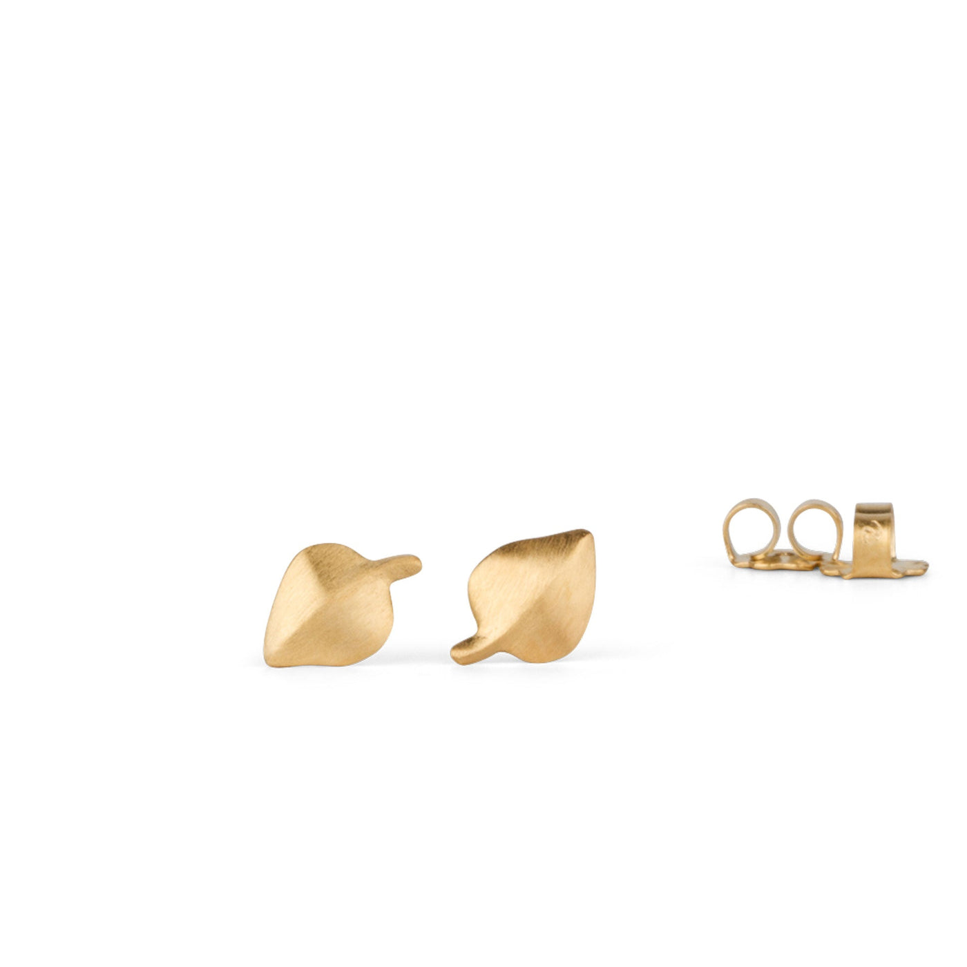 Aspen Leaf Vermeil Stud Earrings on a white background