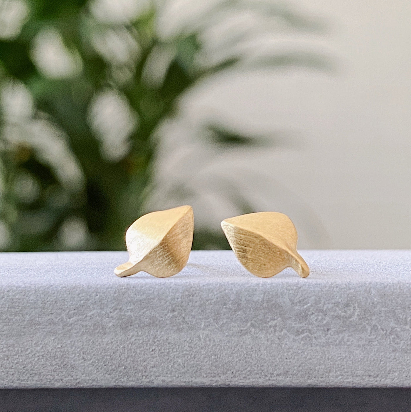 Aspen Leaf Vermeil Stud Earrings