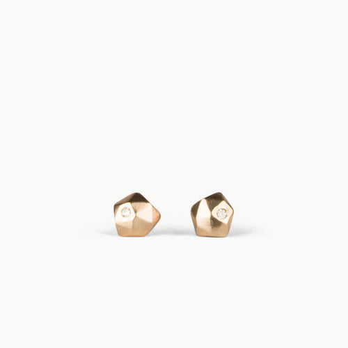 Gold Micro Fragment Diamond Stud Earrings