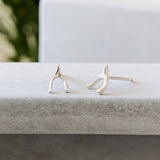 Silver Wishbone Stud Earrings