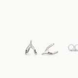 Silver Wishbone Stud Earrings
