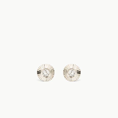 Micro Aurora Diamond Stud Earring in Sterling Silver