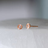 Small Aurora Diamond Stud Earring in Rose Gold