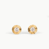 Small Aurora Diamond Stud Earring in Yellow Gold