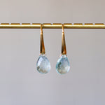 Aquamarine Fragment Gemstone Drops in Vermeil front angle