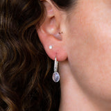 Silver Herringbone Gemstone Drops in Moonstone