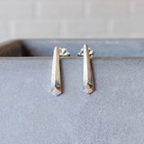 Silver Tapered Fragment Stud Earrings