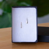 Silver Tapered Fragment Stud Earrings