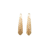 Yellow Gold Tapered Herringbone Stud Earrings