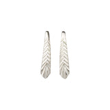 Silver Tapered Herringbone Stud Earrings