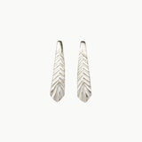 Silver Tapered Herringbone Stud Earrings