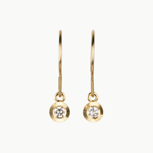 Diamond Aurora Dangle Earrings in Yellow Gold