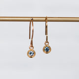 Blue Montana Sapphire Aurora Dangle Earrings in Yellow Gold