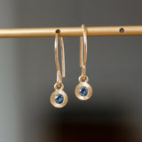 Blue Montana Sapphire Aurora Dangle Earrings in Yellow Gold
