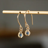 Blue Montana Sapphire Aurora Dangle Earrings in Yellow Gold