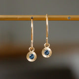 Blue Montana Sapphire Aurora Dangle Earrings in Yellow Gold