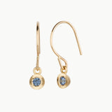 Blue Montana Sapphire Aurora Dangle Earrings in Yellow Gold