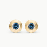 Blue Montana Sapphire Extra Large Aurora Stud Earrings in Yellow Gold