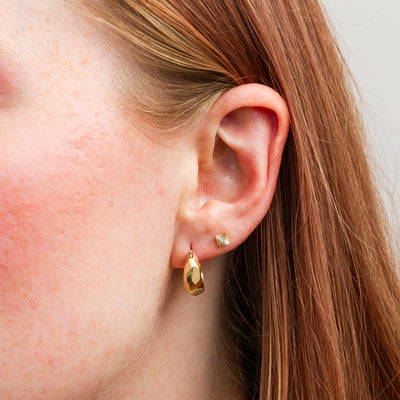 Gold Fragment Huggie Hoops