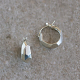 Silver Fragment Huggie Hoops
