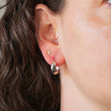 Silver Fragment Huggie Hoops