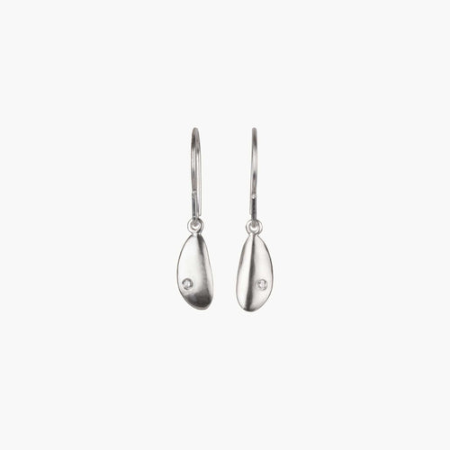 Pebble Dangle Earrings in Silver