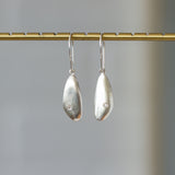 Medium Pebble Dangle Earrings in Silver