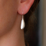 Medium Pebble Dangle Earrings in Silver