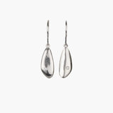 Medium Pebble Dangle Earrings in Silver