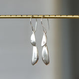 Stacked Pebble Dangle Earrings in Silver
