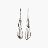 Stacked Pebble Dangle Earrings in Silver