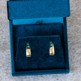 Plunge Hoops in Gold with Diamonds