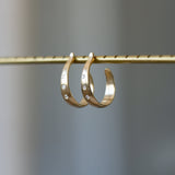 Plunge Hoops in Gold with Diamonds