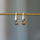 Plunge Hoops in Gold with Diamonds