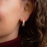Plunge Hoops in Gold with Diamonds