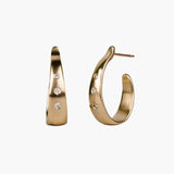 Plunge Hoops in Gold with Diamonds
