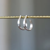 Plunge Hoops in Silver with Diamonds