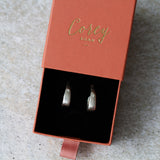 Plunge Hoops in Silver with Diamonds
