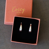 Plunge Hoops in Silver