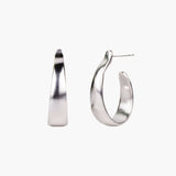 Plunge Hoops in Silver