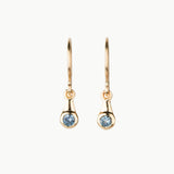 Teal Montana Sapphire Drip Earrings in Yellow Gold