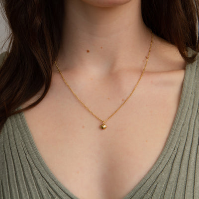 Vermeil Tiny Fragment Diamond Necklace modeled on a neck