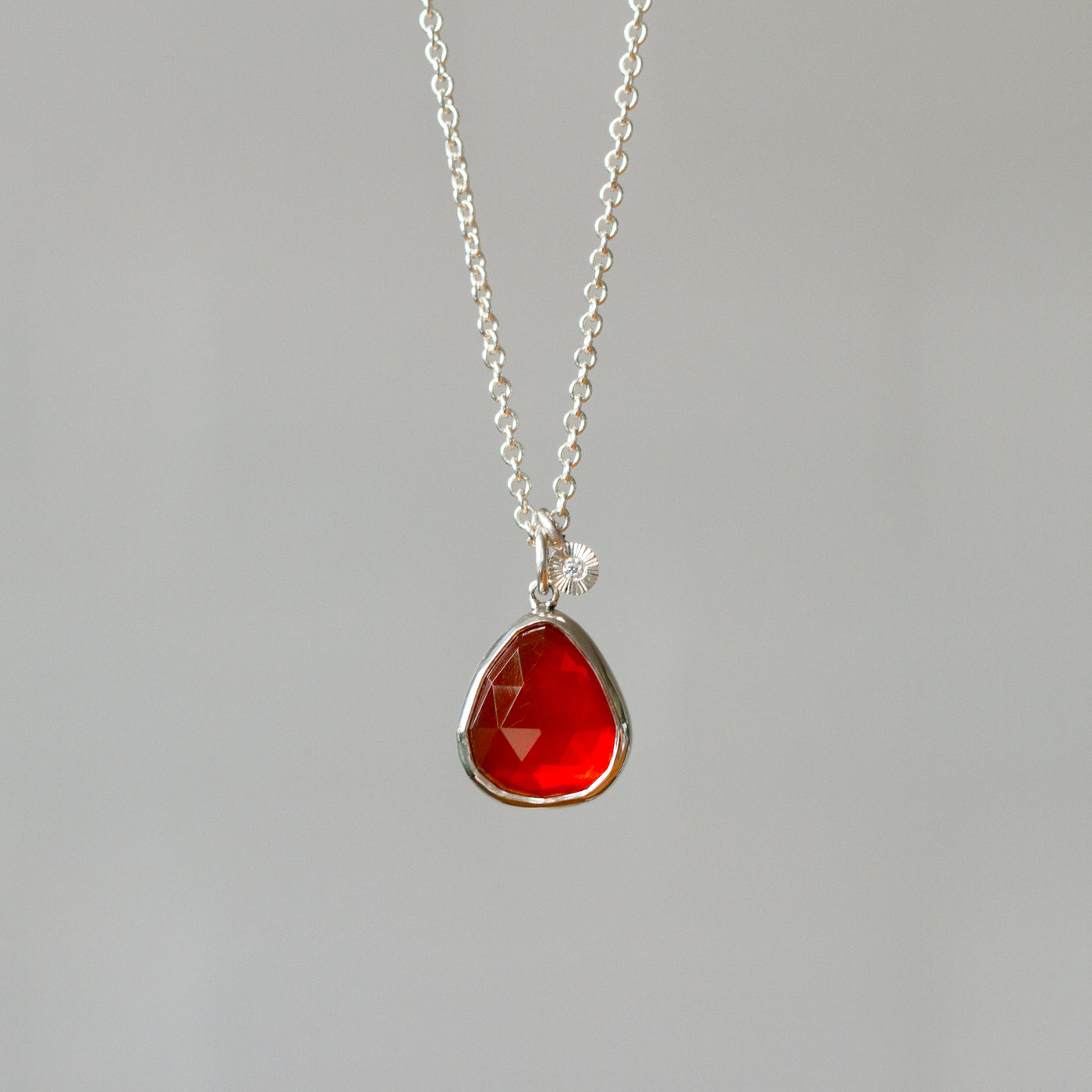 Fire Opal Theia Necklace in Sterling Silver #1