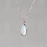 Rose Cut Moonstone Silver Theia Necklace #12
