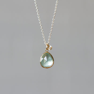 Aquamarine Silver and Gold Theia Necklace #3